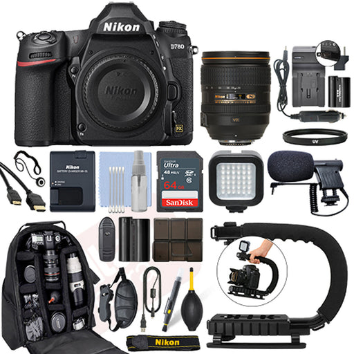 Nikon D780 DSLR Camera with 24-120mm Lens with 64GB PRO VIDEO KIT