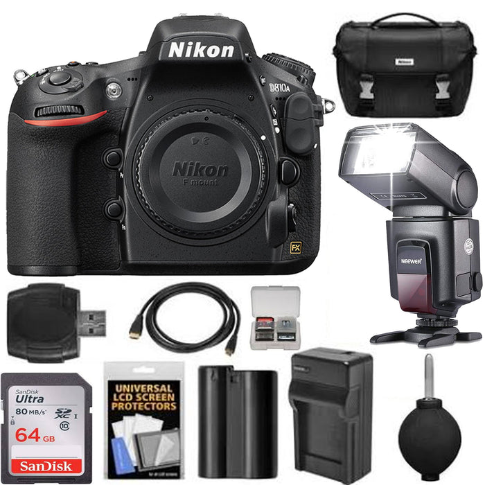 Nikon D810A DSLR Camera with 64GB Card | Battery &amp; Charger | Case Bundle