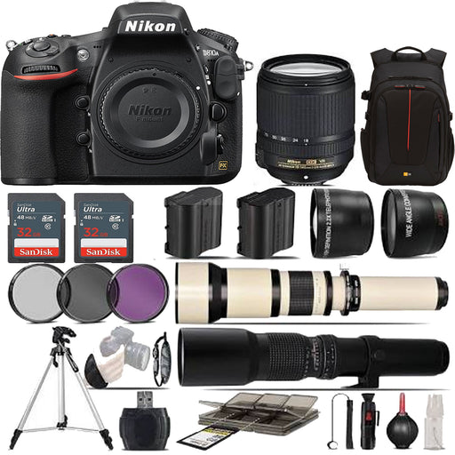 Nikon D810A DSLR Camera with 18-140 VR Lens ||650-1300mm Lens ||500mm Mega Bundle