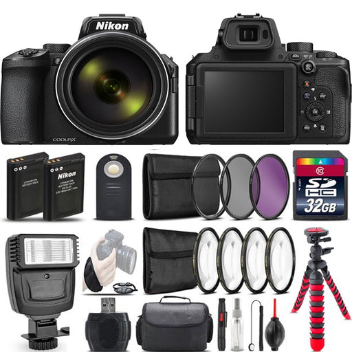 Nikon COOLPIX P950 Digital Camera with 64GB Card | Battery | Case | Tripod | Filter | Flash | Kit