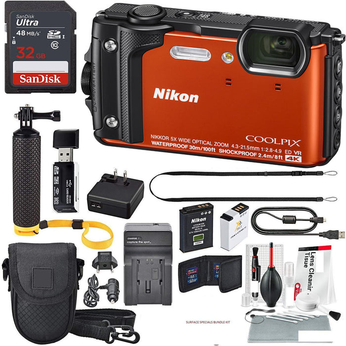 Nikon COOLPIX W300 Digital Camera (Orange/Mix Colors) with 32GB
