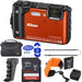Nikon COOLPIX W300 Digital Camera (Orange/Mix Colors) with Sandisk 64GB Essential Package