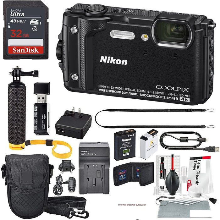 Nikon COOLPIX W300 Digital Camera (Black) with Adventure Bundle