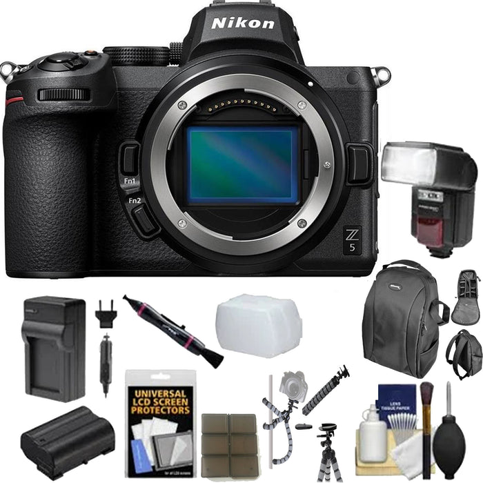 Nikon Z 5 Mirrorless Digital Camera (Body Only) with Backpack, Flash, Battery, Charger Kit USA