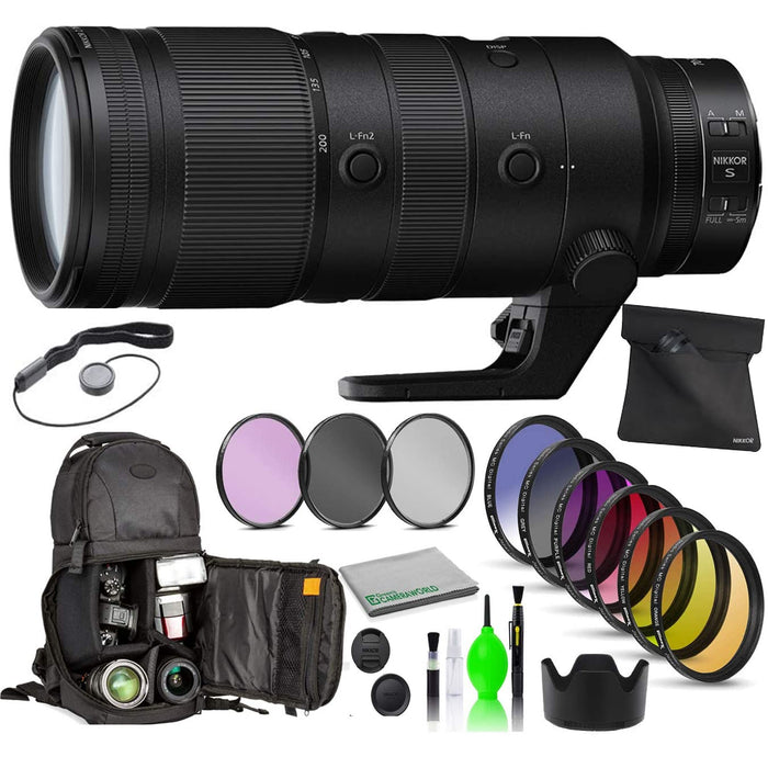 Nikon NIKKOR Z 70-200mm f/2.8 VR S Lens with Bundle Package Kit Includes: 9PC Filter Kit + Sling Backpack + More