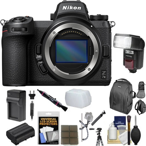 Nikon Z 7II Mirrorless Digital Camera (Body Only) with with Backpack | Flash | Battery Charger Starter Package