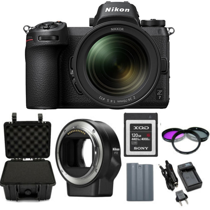 Nikon Z7 Mirrorless Digital Camera with 24-70mm Lens and Nikon FTZ Mount  Adapter Bundle