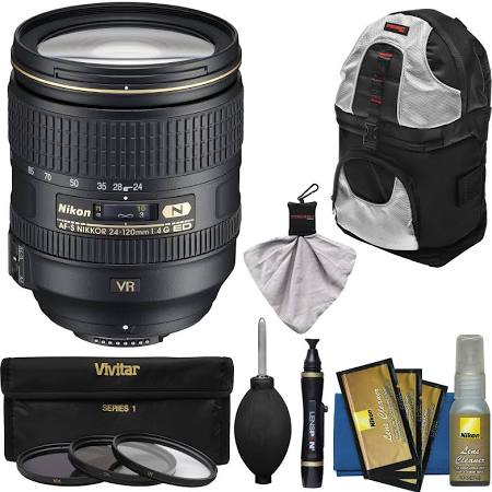 Nikon AF-S NIKKOR 24-120mm f/4G ED VR Lens with Sling Backpack |3 UV/CPL/ND8 Filters Kit