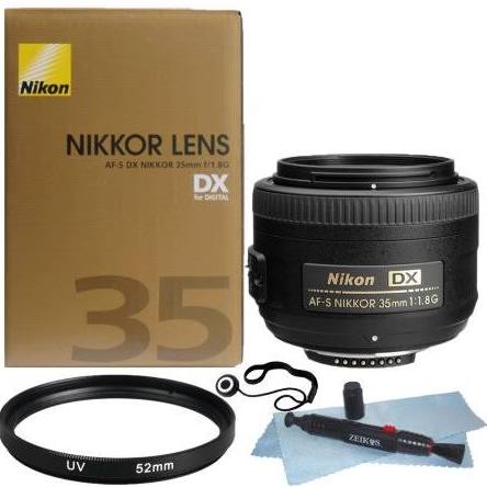 Nikon AF-S DX Nikkor 35mm f/1.8G Lens + 52mm UV Filter + Lens Pen + Cap Holder