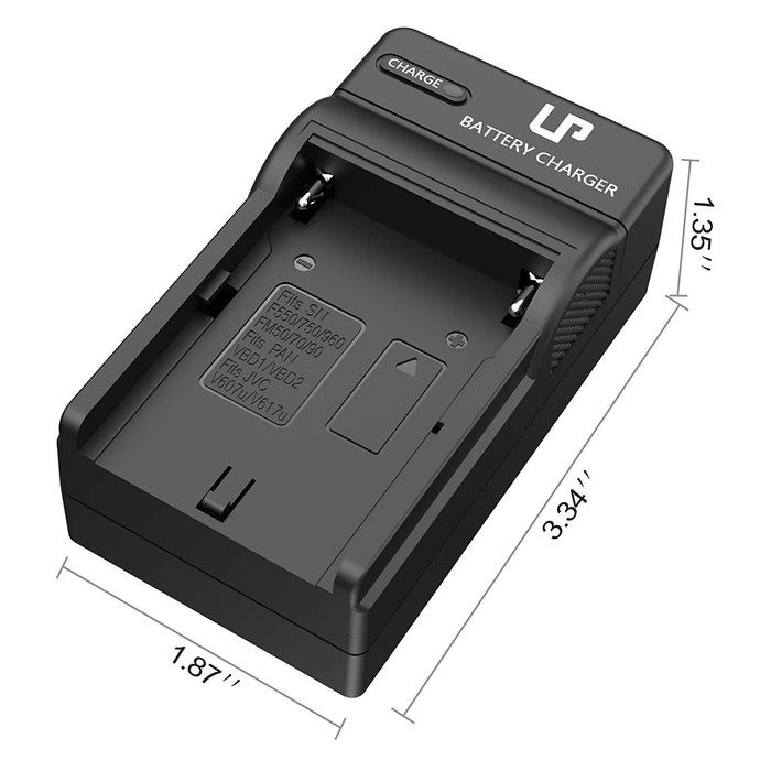 LP NP-F550 Battery Charger for Sony NP F550, F970, F960, F770, F750, F570, F530, F330, CCD-SC55, TR1, TR917, TR940, RV100, CN-160 and more
