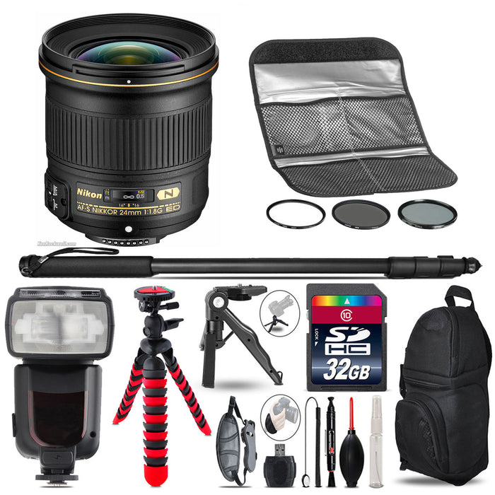 Nikon AF-S NIKKOR 24mm f/1.8G ED Lens Professional Kit | NJ