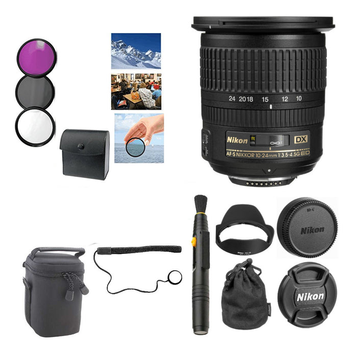 Nikon AF-S DX NIKKOR 10-24mm f/3.5-4.5G ED Lens Essential Kit