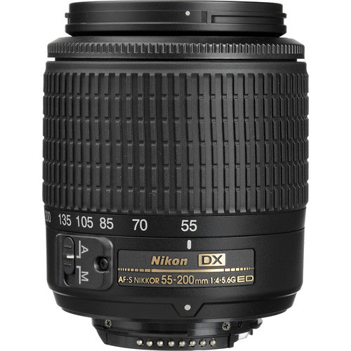 Nikon AF-S DX Zoom-NIKKOR 55-200mm f/4-5.6G ED Lens Tripod Bundle
