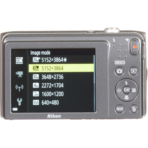 Nikon Coolpix A300 20.1MP 8x Optical Zoom Nikkor WiFi Silver Digital Camera Deluxe Bundle