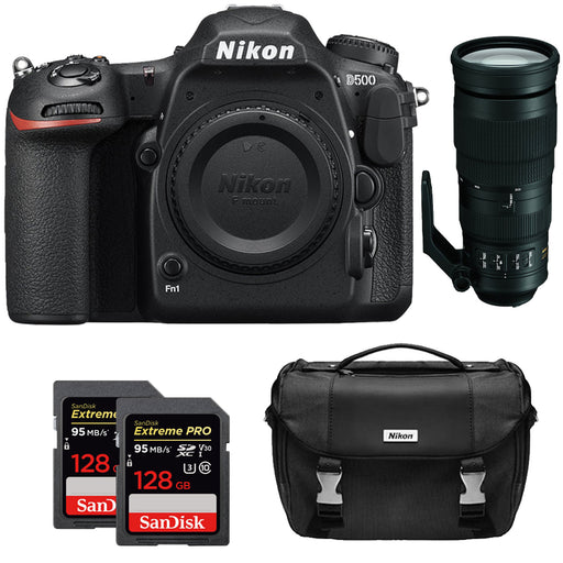 Nikon D500 DSLR Camera with 200-500mm f/5.6E ED VR AF-S NIKKOR Zoom Lens Supreme 64GB Bundle