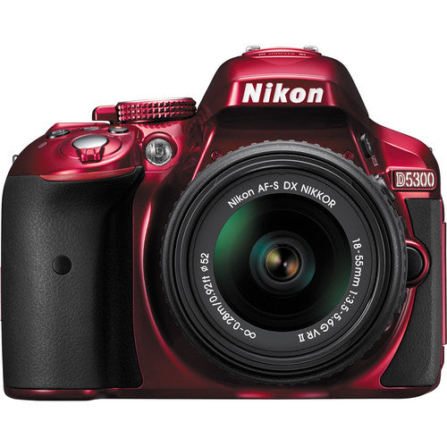 Nikon D5300/D5600 DSLR Camera with 18-55mm Lens (Black/Red)