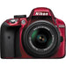 Nikon DSLR D3300 Camera w/Nikon 18-55mm Lens - Red