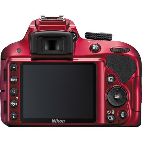 Nikon DSLR D3300 Camera w/Nikon 18-55mm Lens - Red