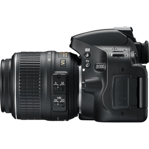 Nikon D5100/D5600 Digital SLR Camera With 18-55mm f/3.5-5.6G VR Lens Accessory Bundle 64GB SDXC Memory