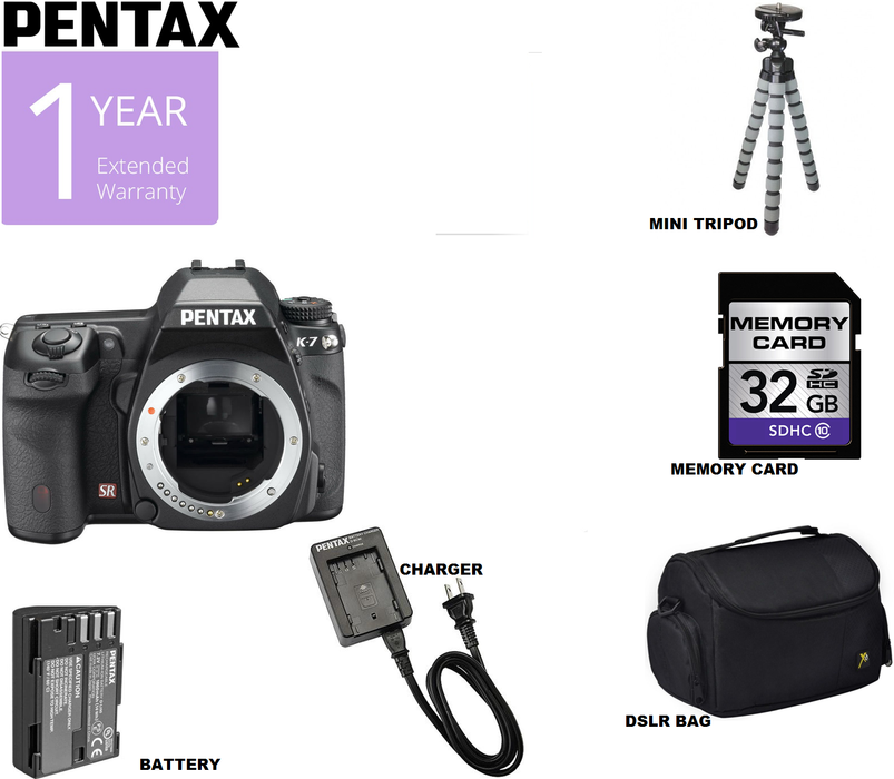 Pentax DSLR K-7 Camera Body Only USA