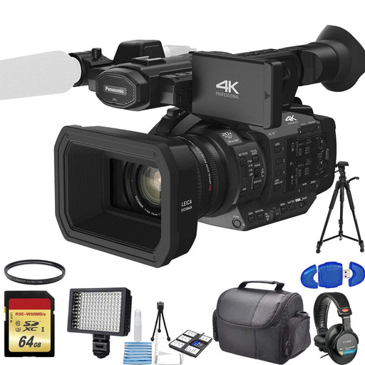 Panasonic HC-X1 4K Ultra HD Professional Camcorder with UV Filter, Tripod, Padded Case, LED Light, Flash, 64GB Card and More Bundle