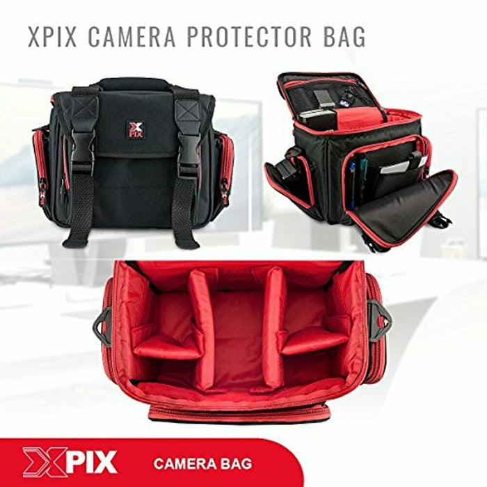 Xpix Deluxe Camera Camcorder Accessories Protector Bag with Shoulder Strap