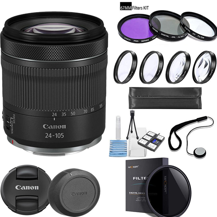 Canon RF 24-105mm f/4-7.1 IS STM Lens with 67MM Supreme Filters Kit