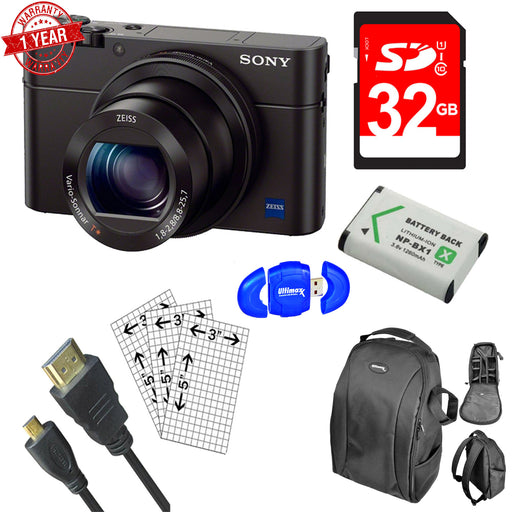 Sony DSC-RX100M III Cyber-shot Digital Still Camera Bundle with 32GB Card| Spare Battery| Bundle