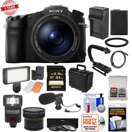 Sony Cyber-shot DSC-RX10 III 4K Wi-Fi Digital Camera|64GB MC|Battery &amp; Charger|Hard Case Bundle