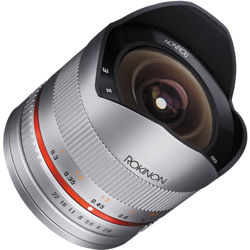 Rokinon 8mm f/2.8 UMC Fisheye II Lens for Fujifilm X Mount (Silver)