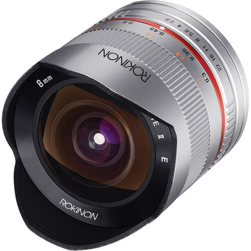 Rokinon 8mm f/2.8 UMC Fisheye II Lens for Fujifilm X Mount (Silver)