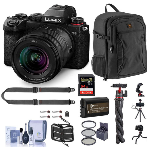 Panasonic Lumix DC-S5 Mirrorless Digital Camera with 20-60mm Lens With 64GB and More