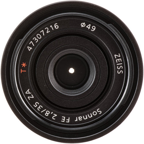 Sony Sonnar T* FE 35mm f/2.8 ZA Lens - w/ 2X 64GB Memory Cards
