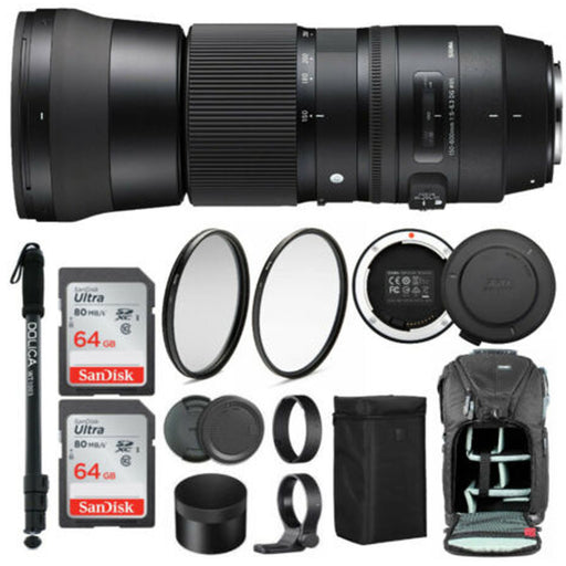 Sigma 150-600mm f/5-6.3 DG OS HSM Contemporary Lens for Canon and Accessory Bundle