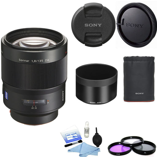 Sony Sonnar T* 135mm f/1.8 ZA Lens with Additional Accessories