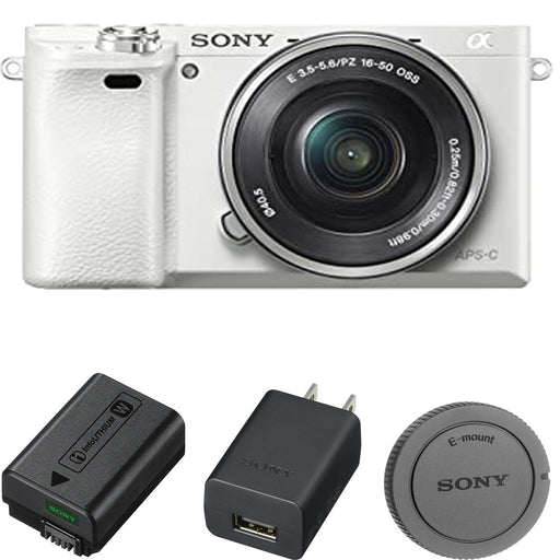 Sony Alpha a6100 Mirrorless Digital Camera with 16-50mm Lens - White