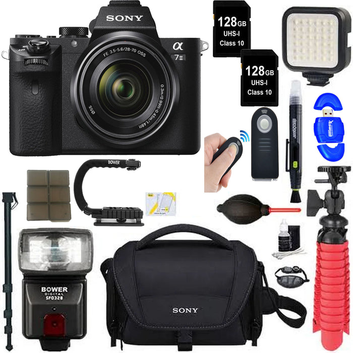 Sony Alpha a7 II Mirrorless Digital Camera w/ 28-70mm Lens | 256GB Memory &amp; Flash Accessory Bundle