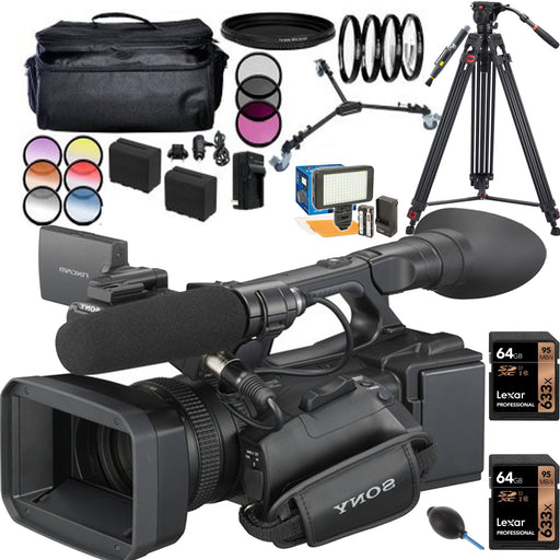 Sony HXR-NX5U NXCAM Professional Camcorder with 2x Sandisk 64GB Memory Cards Deluxe Bundle