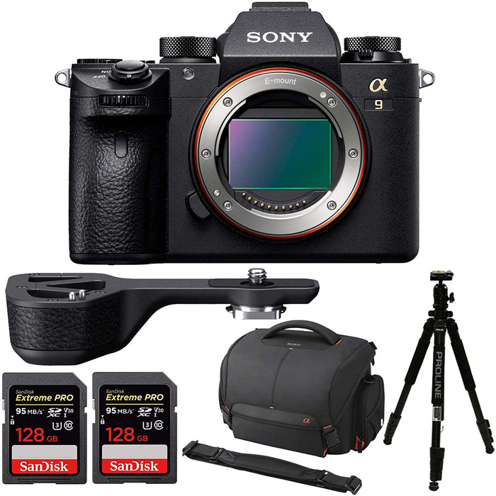 Sony Alpha a9 Mirrorless Digital Camera (Body Only) with GPX1EM Grip Extension + 256GB Extreme PRO Bundle