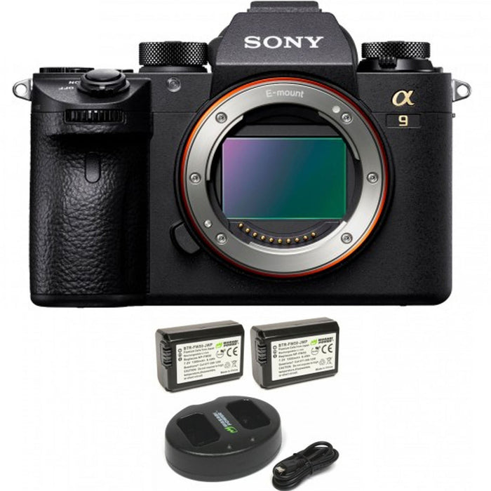 Sony Alpha a9 Mirrorless Camera (Body Only) with Extra Battery 2-Pack and Charger Package