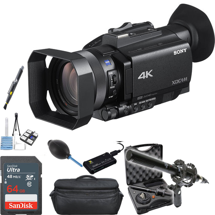 Sony PXW-Z90V 4K HDR XDCAM with Fast Hybrid AF with Professional Microphone Bundle