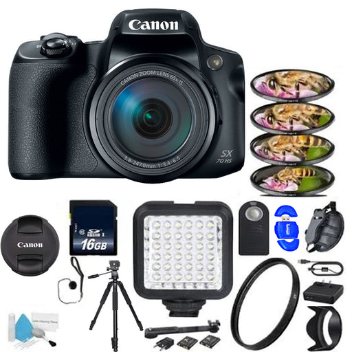 Canon PowerShot SX70 HS Digital CameraSuper-Zoom w/16GB| LED Light &amp; More
