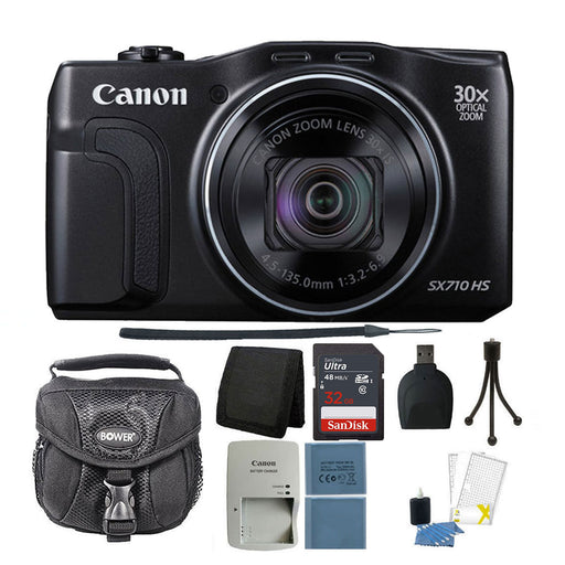 Canon PowerShot SX710 HS 20.3 MP Digital Camera Black + Top Accessory Kit with 32GB Memory Card