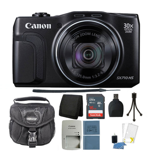 Canon PowerShot SX710 HS 20.3 MP Digital Camera Black + Top Accessory Kit with Extra Battery