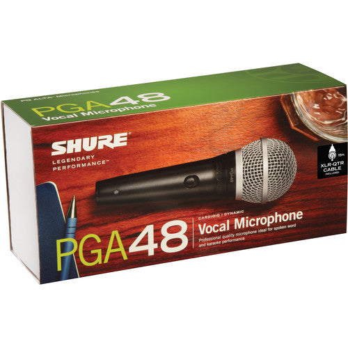 Shure PGA48 Dynamic Vocal Microphone (XLR to 1/4&quot; Cable)