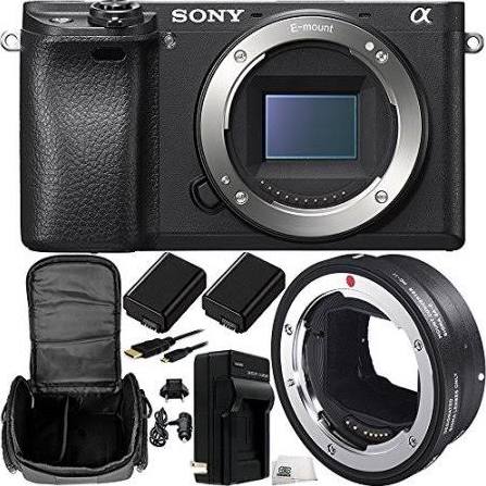 Sony Alpha A6300 Mirrorless Digital Camera (Body) with Sigma MC-11 Mount Converter/Lens Adapter (Sigma EF-Mount Lenses to Sony E) 8pc Accessory Kit