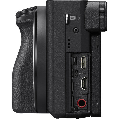 Sony Alpha a6500 4K Wi-Fi Digital Camera Body with 64GB Card + Battery &amp; Charger + Grip + Case + Strap + Tripod + Flash/LED Light + Kit