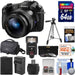 Sony Cyber-Shot DSC-RX10 II 4K Wi-Fi Digital Camera with 64GB Card + Battery &amp; Charger + Case + Filters + Tripod + Flash + Kit