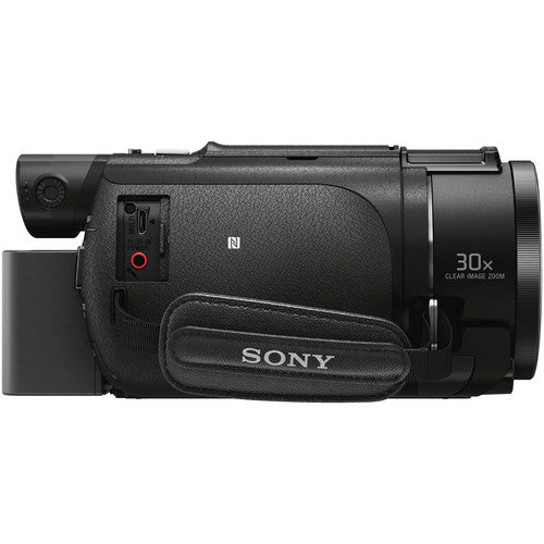 Sony FDR-AX53 4K Ultra HD Handycam Camcorder with 64GB Card | Battery &amp; Charger | Hard Case | Tripod | LED Light | Microphone | Kit