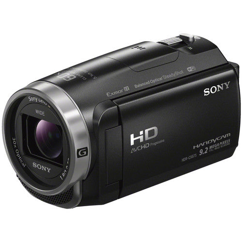 Sony HDR-CX675 Full HD Handycam Camcorder with 2x Spare Batteries | Charger | Sony Case &amp; Lexar 128GB microSDXC Card with Adapter Premium Package
